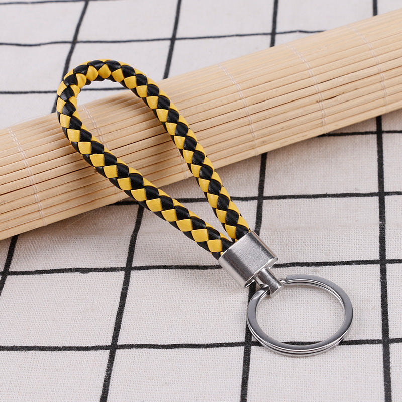 Wholesale Braided Color Leather Rope Keychain